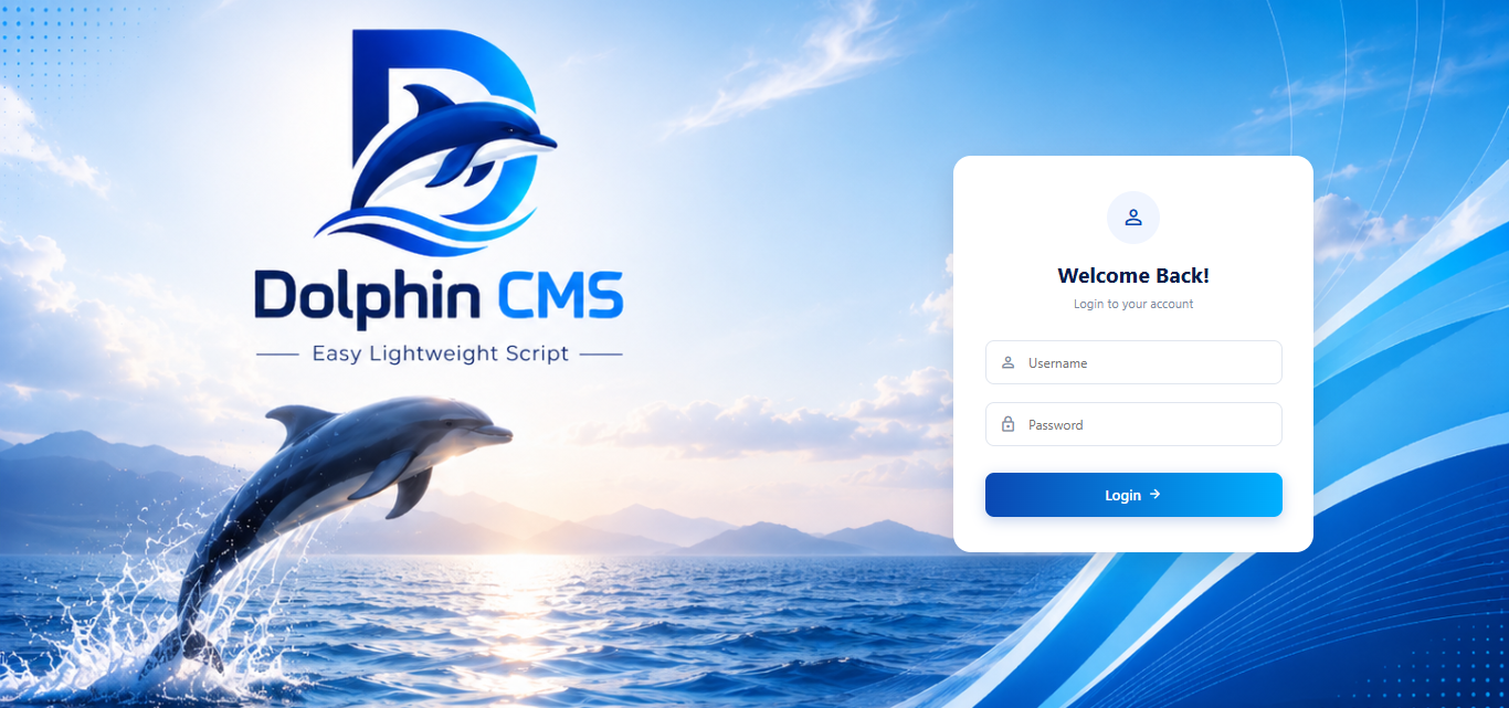 Dolphin CMS Secure Login Screenshot